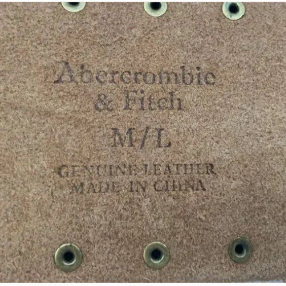 Abercrombie & Fitch Genuine Leather Brown Belt with Gold Studs Med/Large - Picture 5 of 7